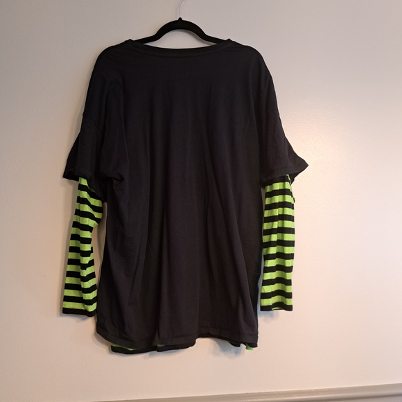 Nickelodeon Invader Zim Neon Green and Black Long Sleeve Size 2x - Picture 4 of 5